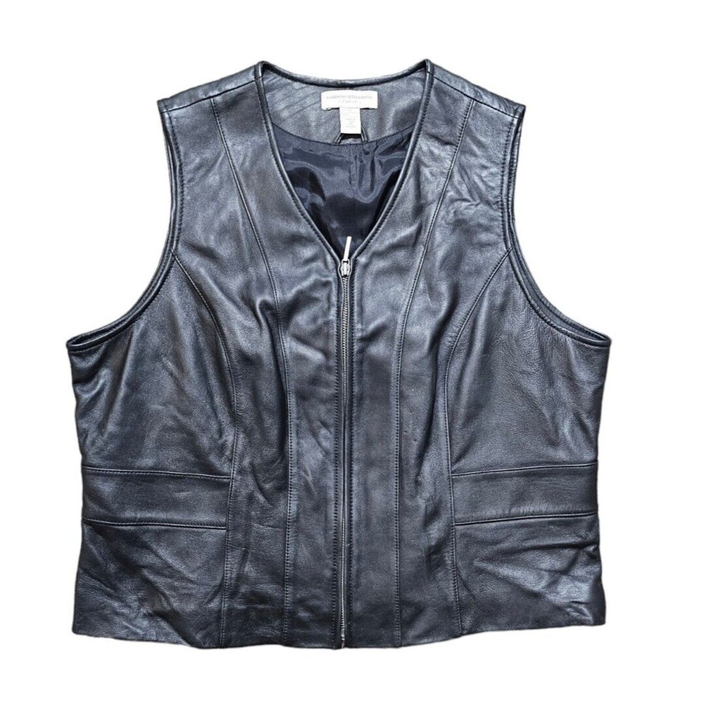 Valerie Stevens Separates Black Leather Vest XL